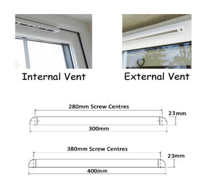 White Trickle Vent Measurements